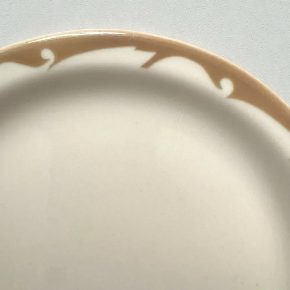 Vintage Jackson Nutmeg Brown Clifton Wave Airbrush Restaurantware Bread Plate